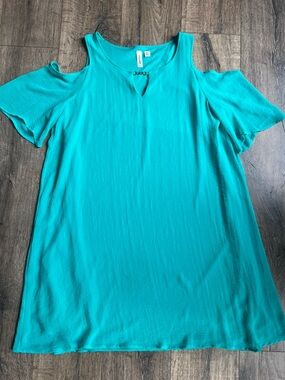 Tacera Summery Green Cold Shoulder dress